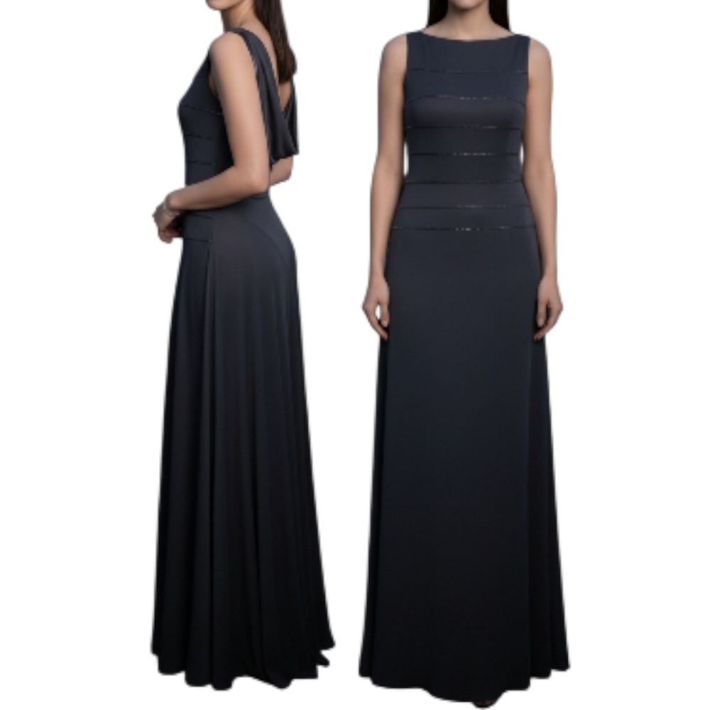 Vintage 90s black long beaded classy dress